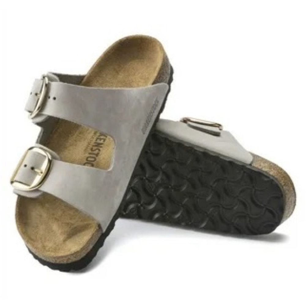 Use women Birkenstock Arizona Leather/Textile/Felt - Light Gray size 37 no box
